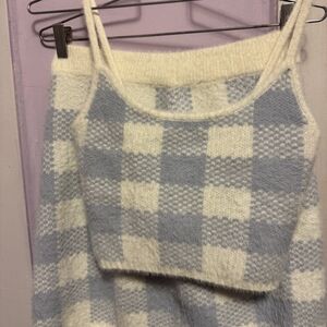 NWT WOMEN'S large crop top and mini skirt set